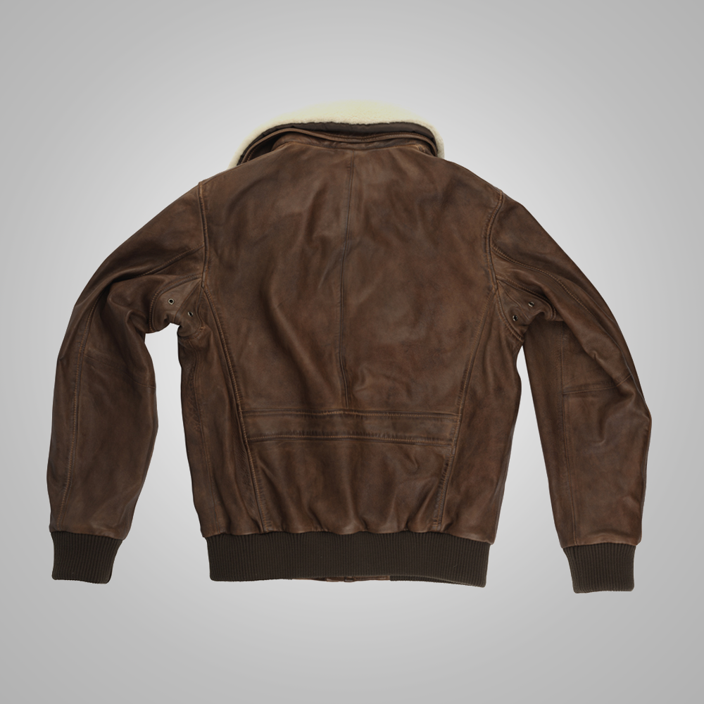 Mens Sheepskin Shearling B3 RAF Aviator Brown A-2 Flight Leather Jacket wear jacket