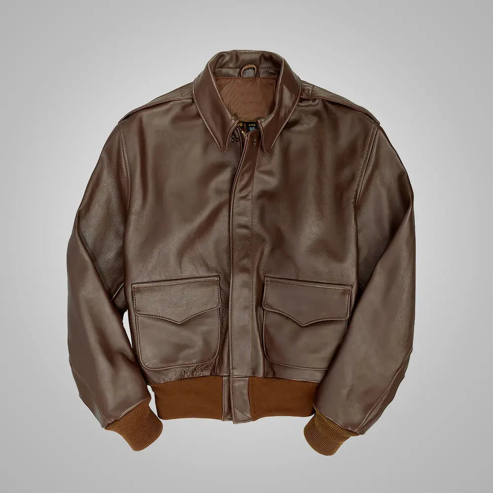 Men B3 Sheepskin Flying RAF Aviator Bomber Leather Jacket wears leather