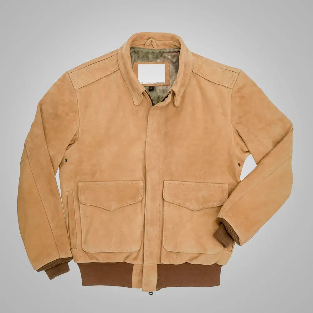 New Sheepskin B3 RAF Aviator Brown A-2 Flight Leather Bomber Jacket wear jacket