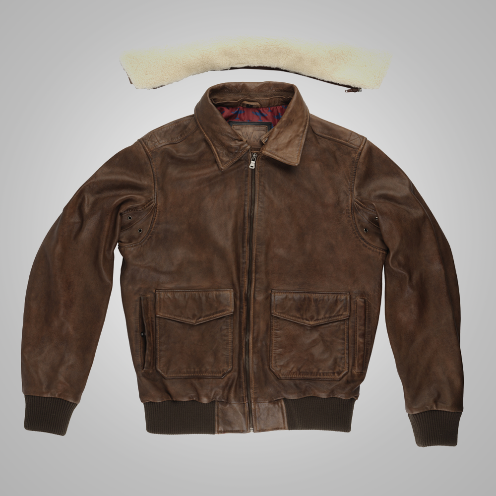 Mens Sheepskin Shearling B3 RAF Aviator Brown A-2 Flight Leather Jacket wear jacket