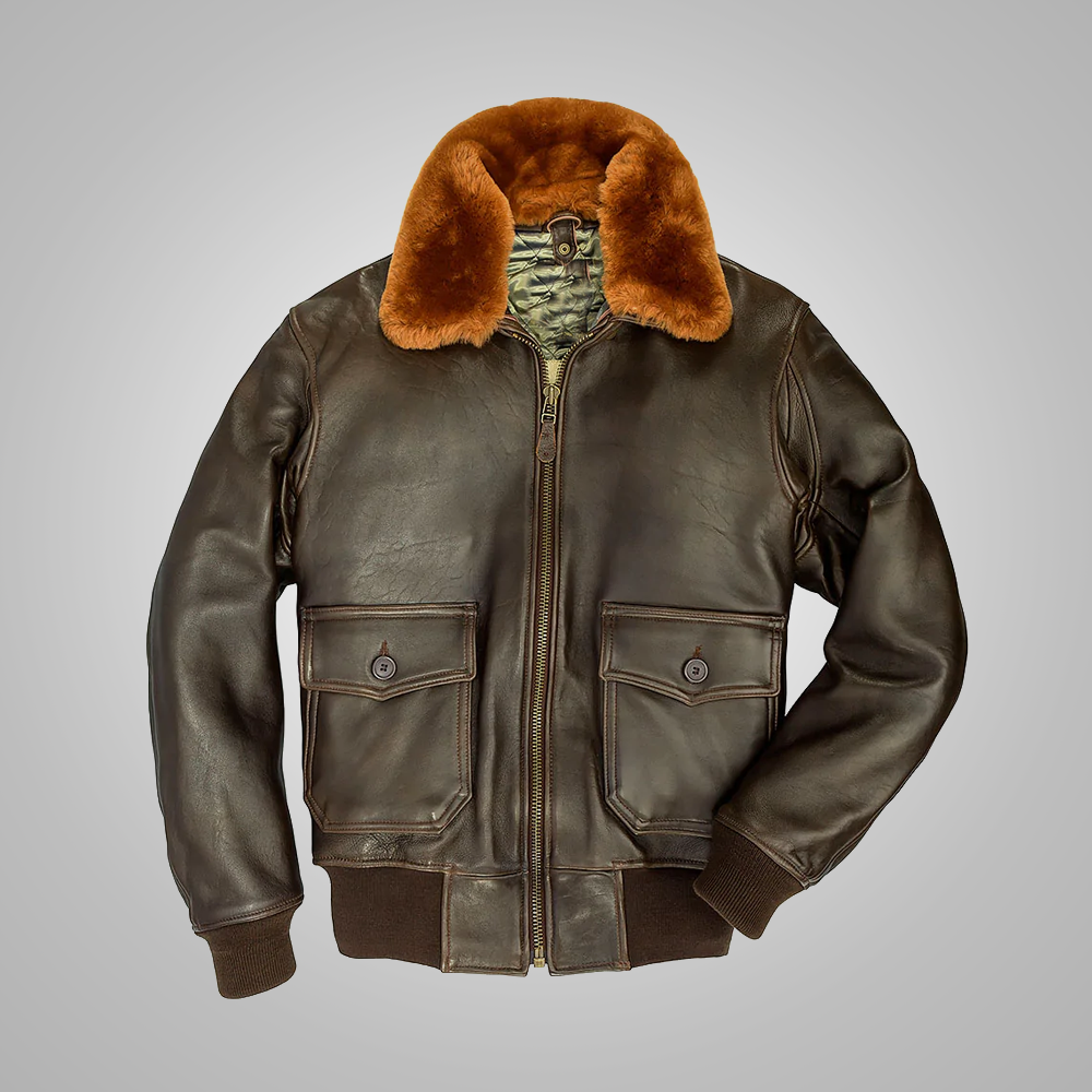 New Mens B3 RAF Aviator Brown Sheepskin A-2 Flight Leather Bomber Jacket wear jacket
