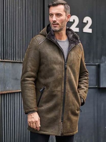 New 2025 Trench Coat Removable Long Hooded Coat Fur Outwear Warmest Winter Overcoat