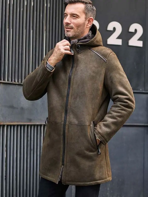 New 2025 Trench Coat Removable Long Hooded Coat Fur Outwear Warmest Winter Overcoat